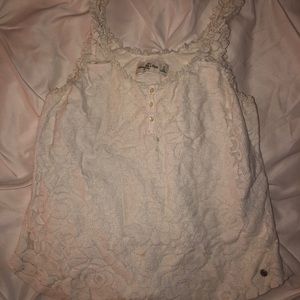 Hollister white lace tank top